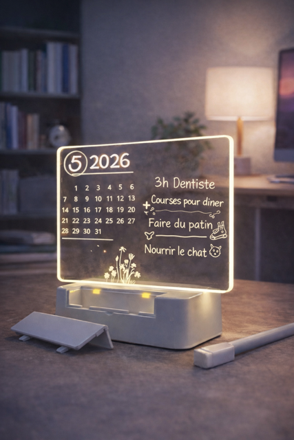 MurÉclat – SimpliLife | Tableau Mémo Lumineux Effaçable & Organisateur Quotidien