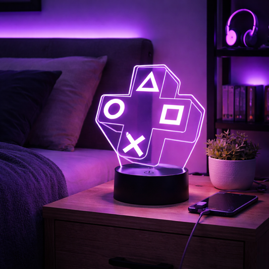 Lampe LED 3D Gaming – Veilleuse PlayStation multicolore tactile USB