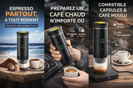 Machine à Café Portable 3-en-1 – Espresso Partout, à Tout Moment