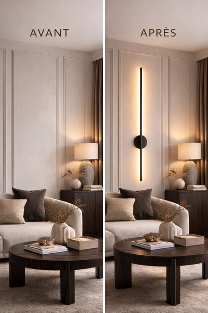 Applique Murale LED Sans Fil MurÉclat™ Linéa – Rechargeable USB avec Télécommande (50cm & 80cm)