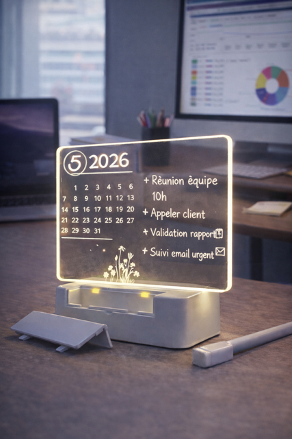 MurÉclat – SimpliLife | Tableau Mémo Lumineux Effaçable & Organisateur Quotidien