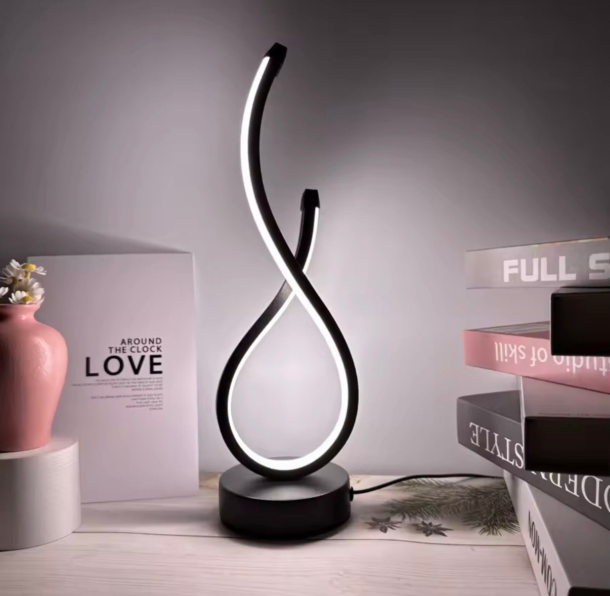 Lampe LED Spirale Moderne – Veilleuse Design 3 Couleurs avec Variateur